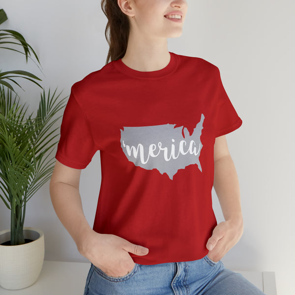 Merica Jersey Short Sleeve Tee - Soft, Comfortable, Patriotic - Made in the USA