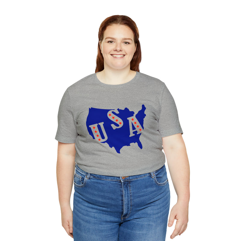 4th of July USA Jersey Short Sleeve Tee - Soft & Comfortable - Patriotic Clothing - Made in the USA