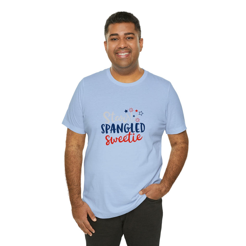 Star-Spangled Sweetie Jersey Short Sleeve Tee - Patriotic Clothing - Made in the USA