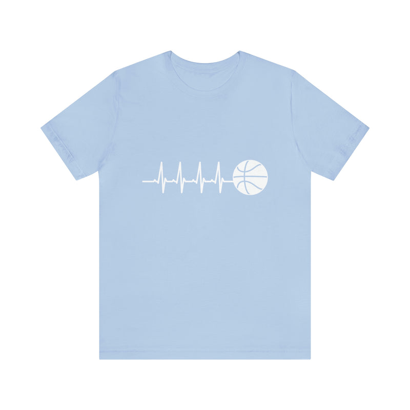 Basketball Pulse Short-Sleeve Tee - Funny & Fan T-Shirt for Basketball Lovers - Soft & Comfortable - Made in the USA