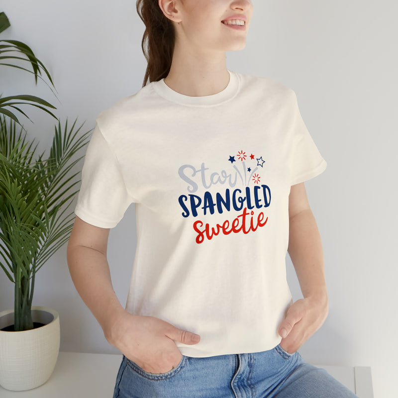 Star-Spangled Sweetie Jersey Short Sleeve Tee - Patriotic Clothing - Made in the USA