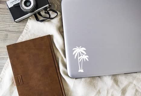 Palm Trees Vinyl Decal | White | 2.9 x 4.75 inch