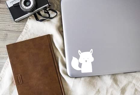 Squirrel Headshot Vinyl Decal | White | Made in USA by Foxtail Decals | for Car Windows, Tablets, Laptops, Water Bottles, etc. | 4.4 x 4.5 inch…