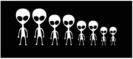 Create Your Own Alien Stick Family Vinyl Decal | White Characters are 1.5-3.0 Inches Tall