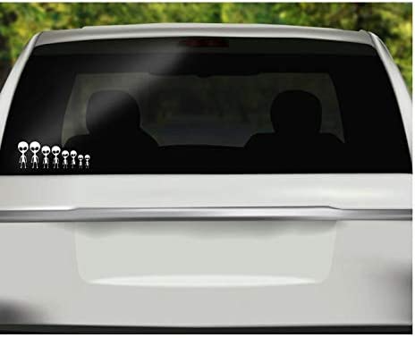 Create Your Own Alien Stick Family Vinyl Decal | White Characters are 1.5-3.0 Inches Tall