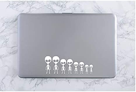 Create Your Own Alien Stick Family Vinyl Decal | White Characters are 1.5-3.0 Inches Tall