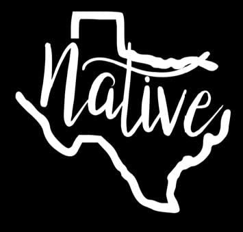 Texas Native Vinyl Decal | White | Made in USA by Foxtail Decals | for Car Windows, Tablets, Laptops, Water Bottles, etc. | 4.5 x 4.2 inch