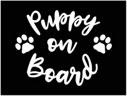 Puppy On Board Paws Vinyl Decal |White