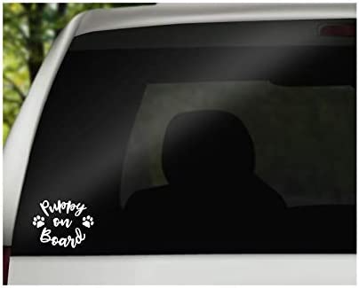 Puppy On Board Paws Vinyl Decal | White