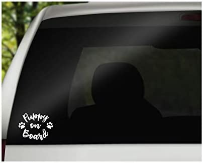 Puppy On Board Paws Vinyl Decal |White