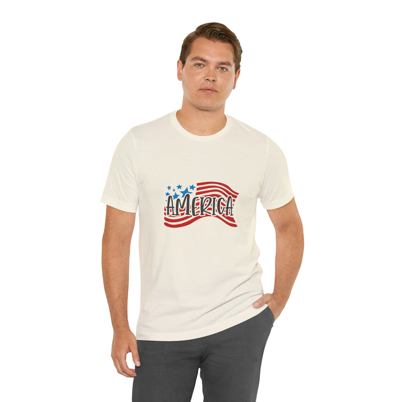 America Short Sleeve Tee - Soft & Comfortable - Patriotic Clothing - Made in the USA