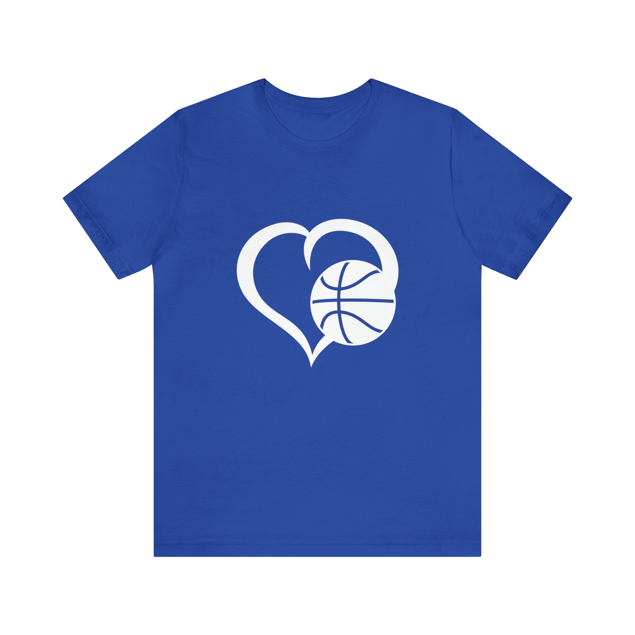 Basketball Heart Short-Sleeve Tee - Cute & Stylish T-Shirt for Basketball Lovers - Soft & Comfortable