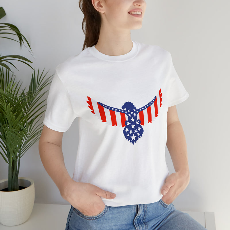 American Flag Eagle Short Sleeve Tee - Soft & Comfortable - Patriotic Clothing - Made in the USA