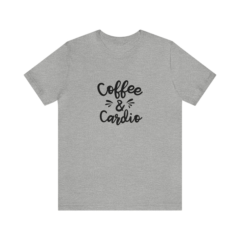 Coffee & Cardio Unisex Jersey Short-Sleeve Tee - Funny & Motivational T-Shirt for Coffee Lovers & Fitness Enthusiasts - Soft & Comfortable - Made in the USA