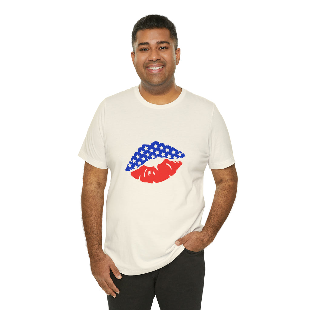American Lips Short Sleeve Tee - Soft & Comfortable - Patriotic Clothing - Made in the USA