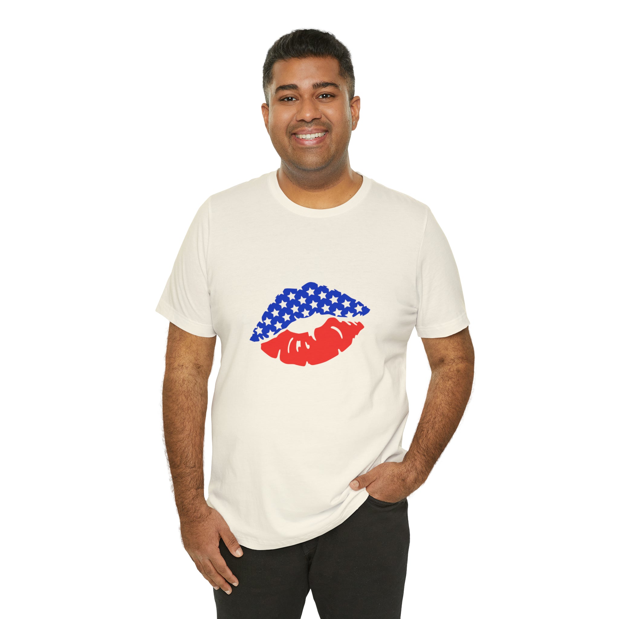 American Lips Short Sleeve Tee - Soft & Comfortable - Patriotic Clothing - Made in the USA
