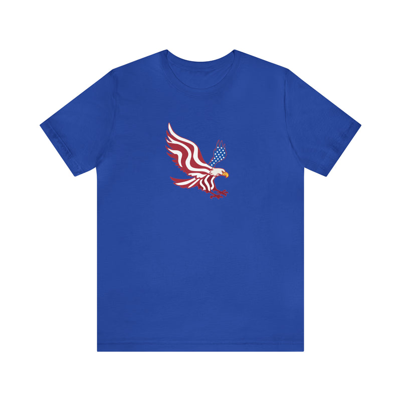 American Flag Bald Eagle Short Sleeve Tee - Soft & Comfortable - Patriotic Clothing - Made in the USA