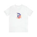 4th of July Unicorn with Flowers Jersey Short Sleeve Tee - Soft & Comfortable - Patriotic Clothing - Made in the USA