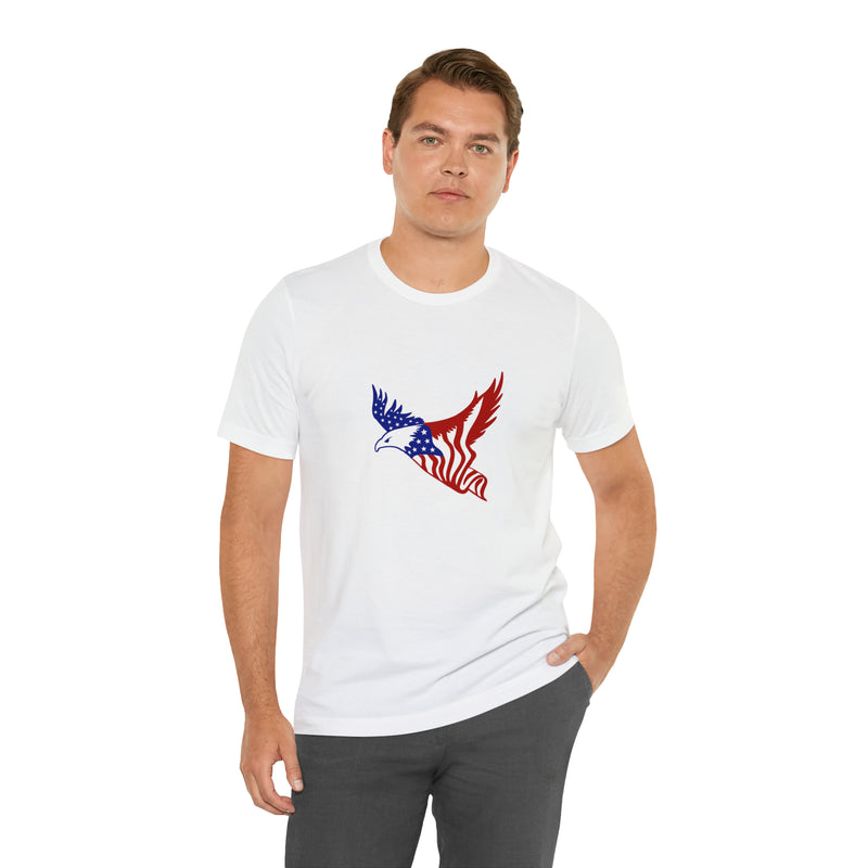 American Eagle Flag Short Sleeve Tee - Soft & Comfortable - Patriotic Clothing - Made in the USA