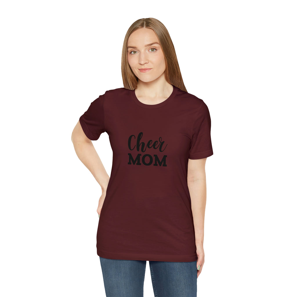 Cheer Mom Unisex Jersey Short-Sleeve Tee - Funny & Supportive T-Shirt for Cheer Moms - Soft & Comfortable