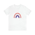 4th of July Rainbow Jersey Short Sleeve Tee - Soft & Comfortable - Patriotic Clothing - Made in the USA