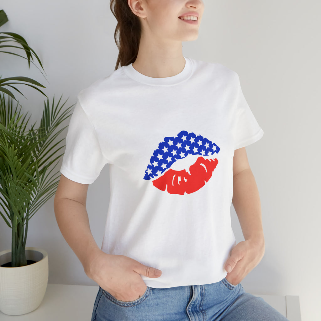 American Lips Short Sleeve Tee - Soft & Comfortable - Patriotic Clothing - Made in the USA