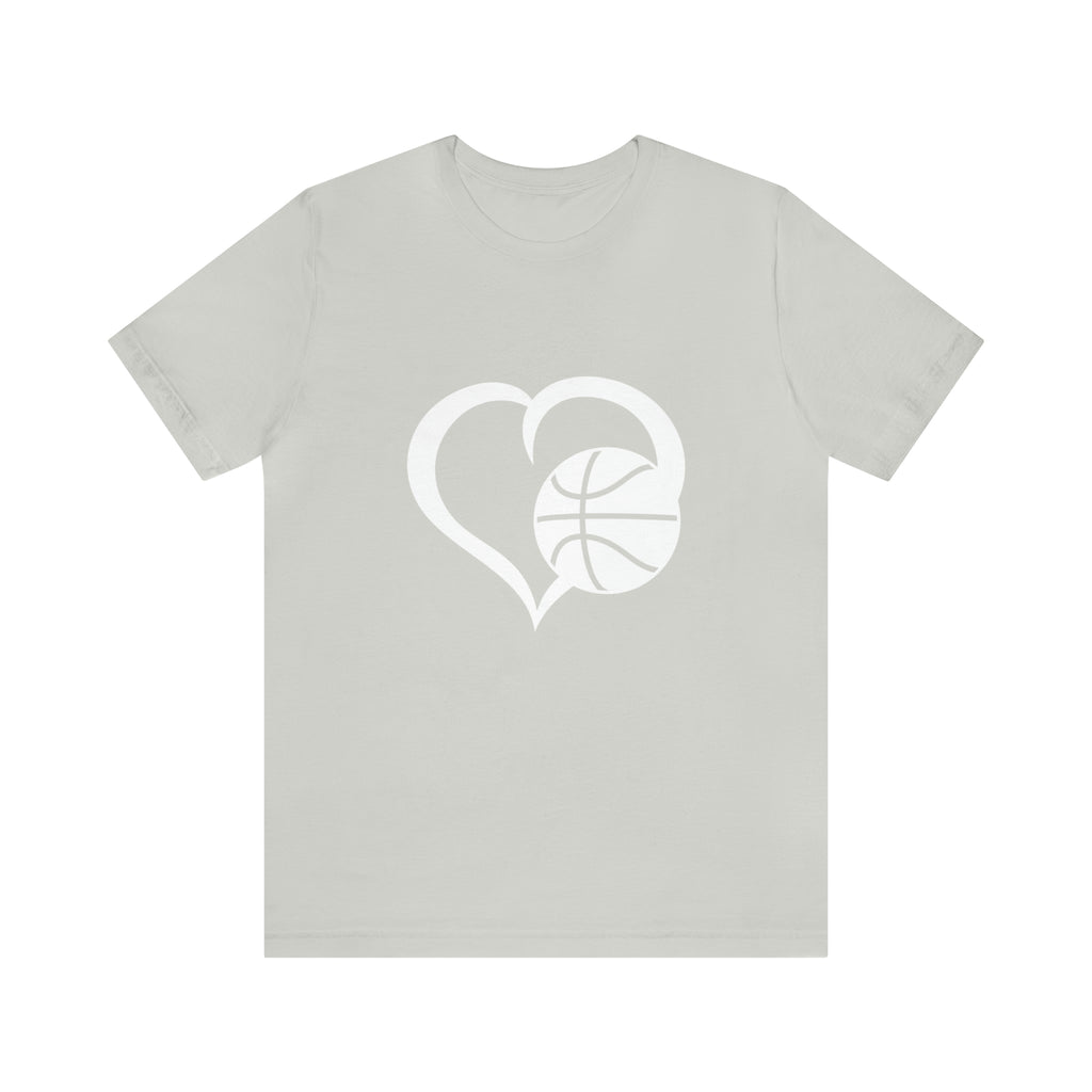Basketball Heart Short-Sleeve Tee - Cute & Stylish T-Shirt for Basketball Lovers - Soft & Comfortable