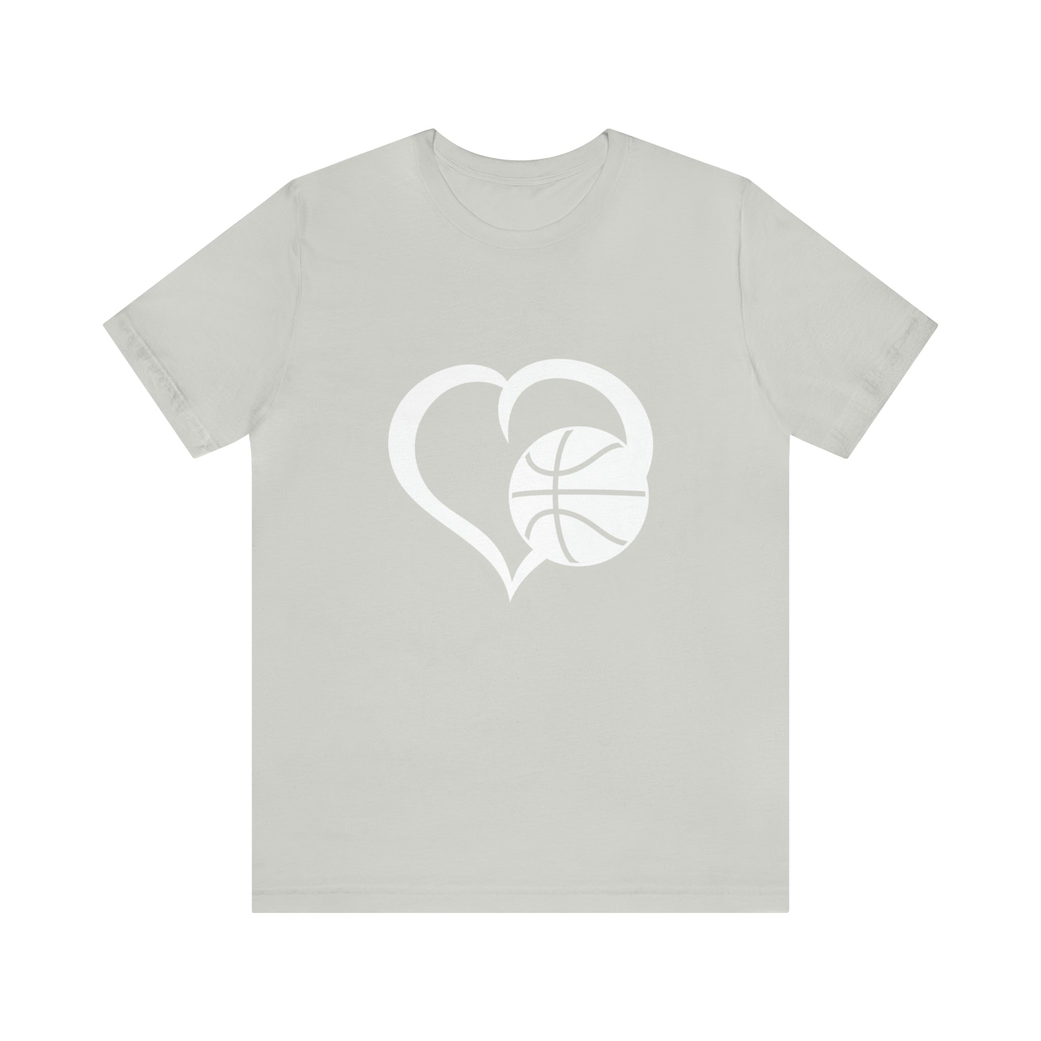 Basketball Heart Short-Sleeve Tee - Cute & Stylish T-Shirt for Basketball Lovers - Soft & Comfortable