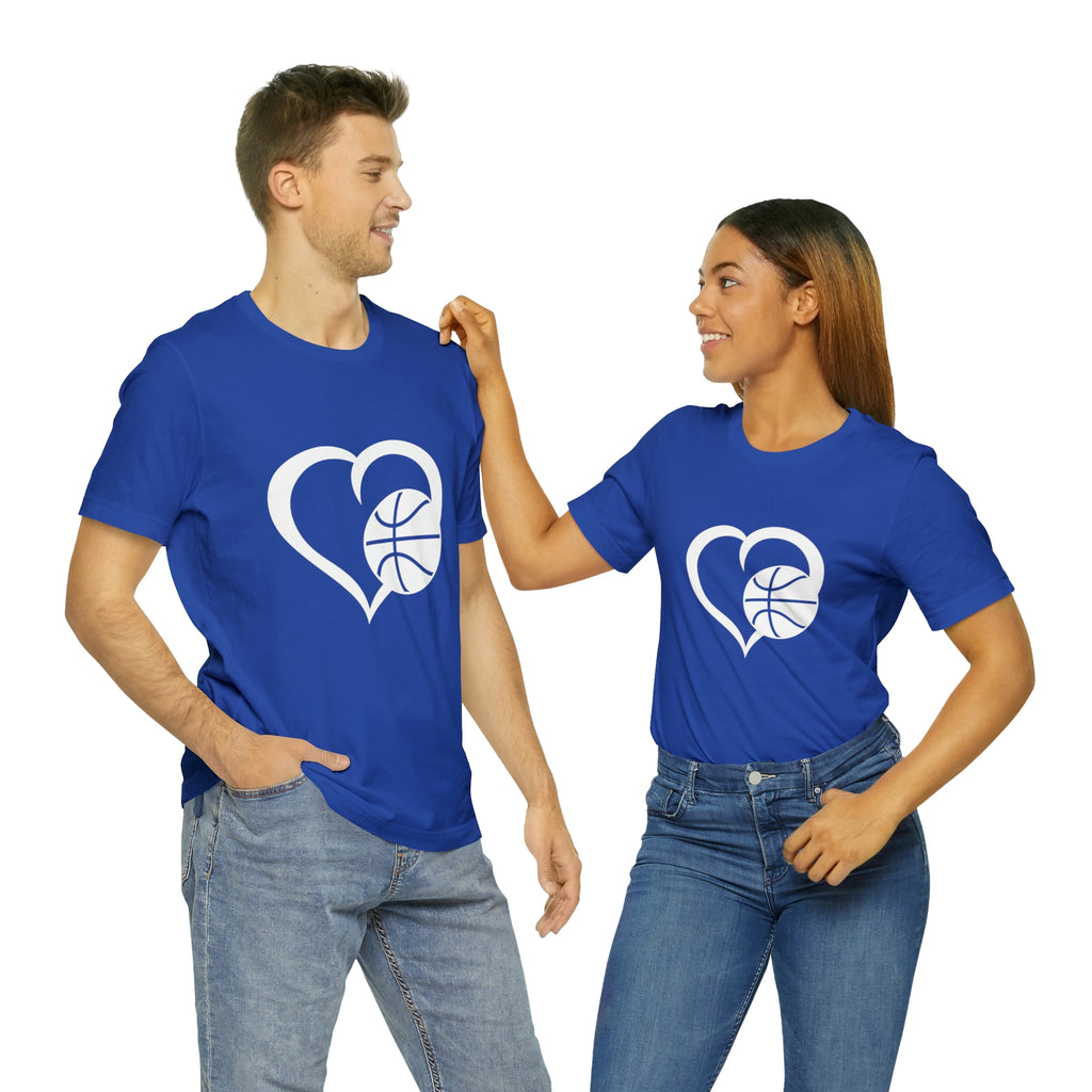 Basketball Heart Short-Sleeve Tee - Cute & Stylish T-Shirt for Basketball Lovers - Soft & Comfortable