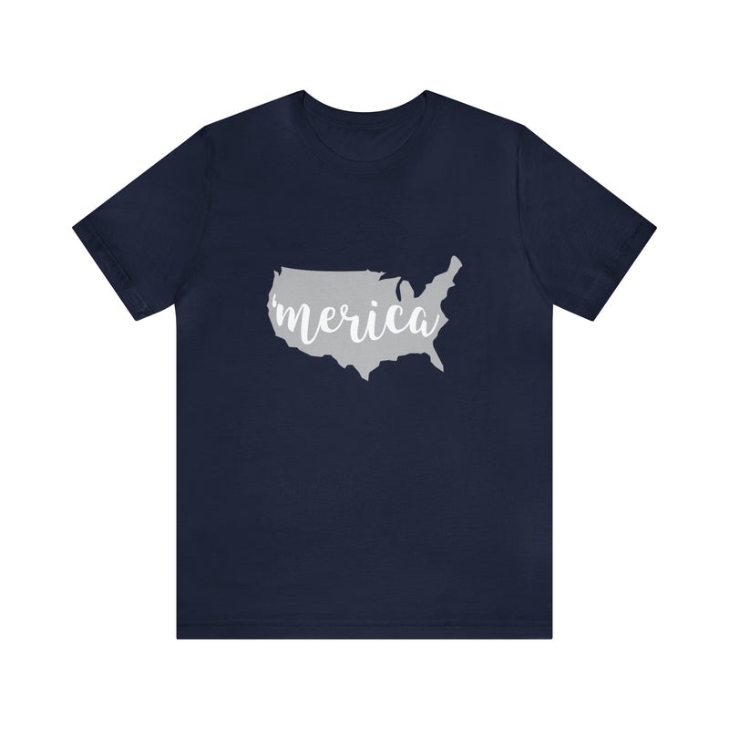 Merica Jersey Short Sleeve Tee - Soft, Comfortable, Patriotic - Made in the USA