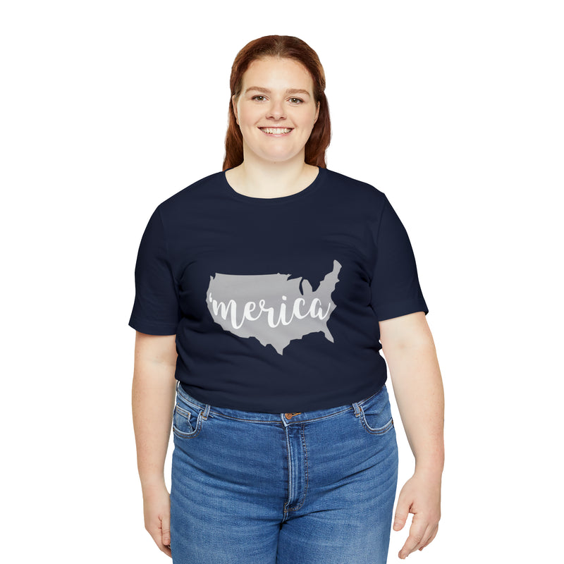 Merica Jersey Short Sleeve Tee - Soft, Comfortable, Patriotic - Made in the USA