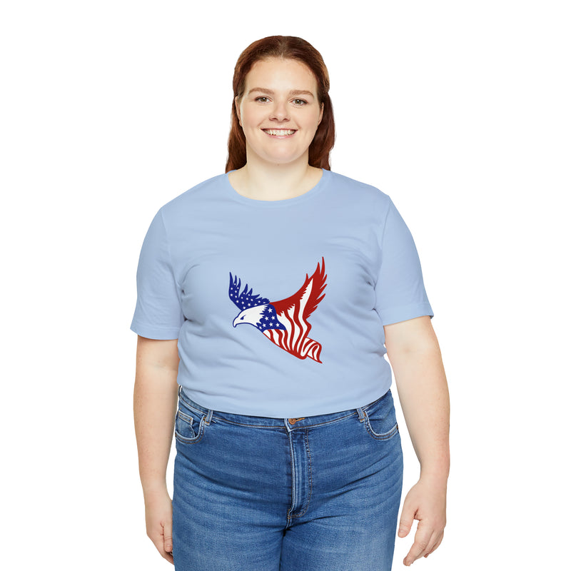 American Eagle Flag Short Sleeve Tee - Soft & Comfortable - Patriotic Clothing - Made in the USA