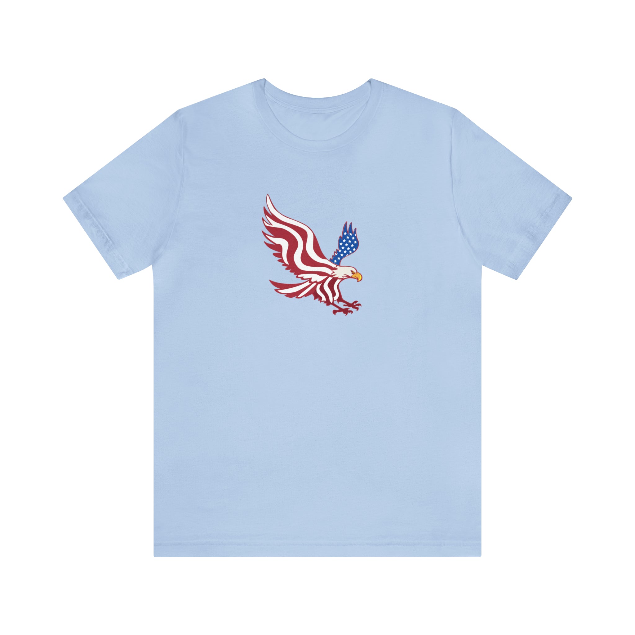 American Flag Bald Eagle Short Sleeve Tee - Soft & Comfortable - Patriotic Clothing - Made in the USA